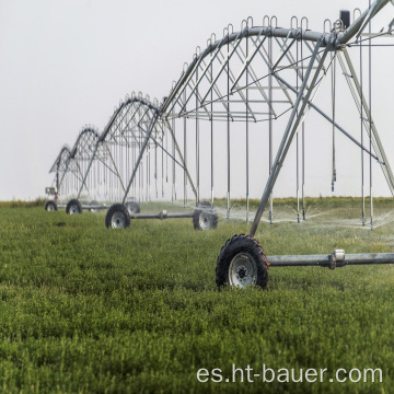 Sistema de riego automatizado con carrete de manguera para agricultores